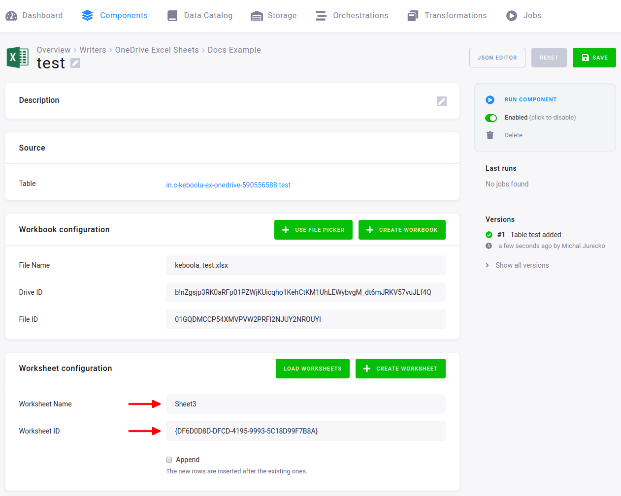 Screenshot - Select worksheet