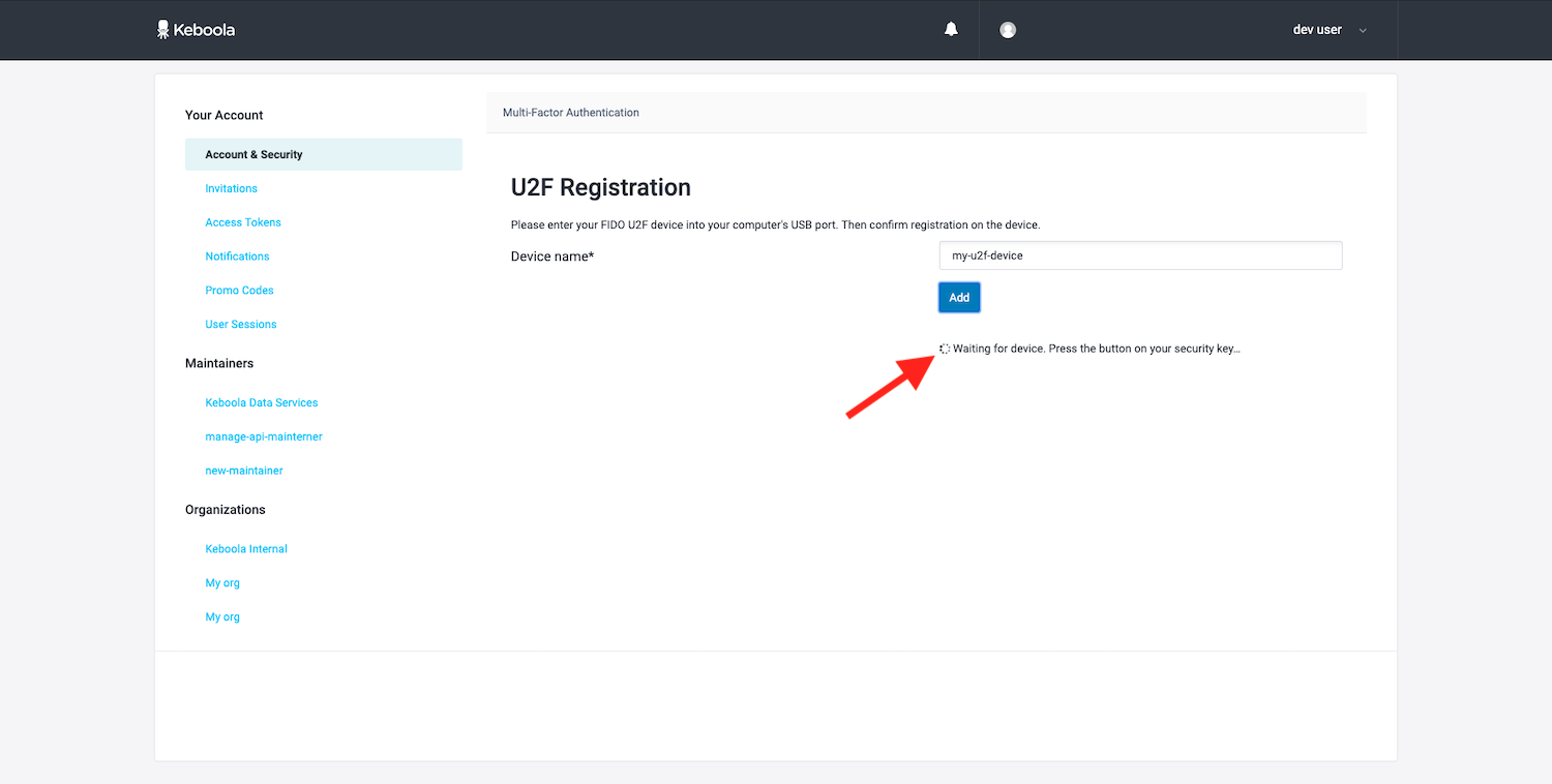 Screenshot -- Enable U2F -- Step 4