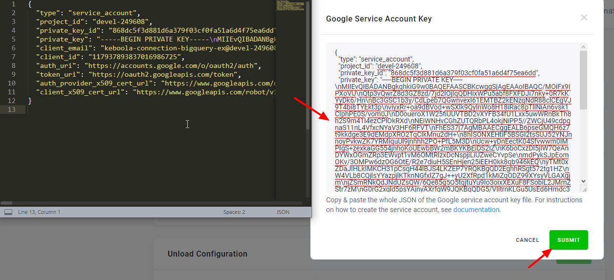 Screenshot - Service Account Copy